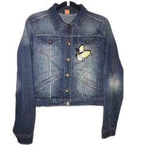 Butterfly Flowers Patch Jean Jacket🦋